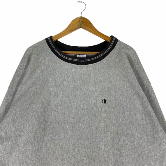 Buy Vintage 90s Champion Reverse Weave Sweatshirt - Grey Ringer