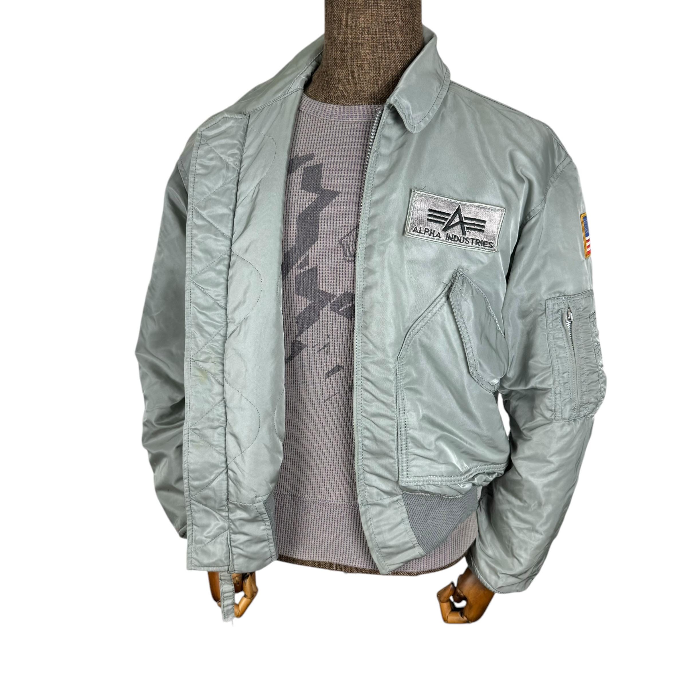 ALPHA INDUSTRIES Tanker CWU 45 Bomber Jacket Grey Colour Flyers