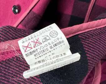 HYSTERIC GLAMOUR Japan Double Collar Wool Jacket Zipper Bikers Red