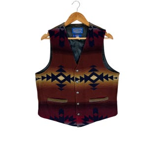 Heritage 90s Pendleton Native Aztec Western Vest : Multi Colour Wool - Size (S)