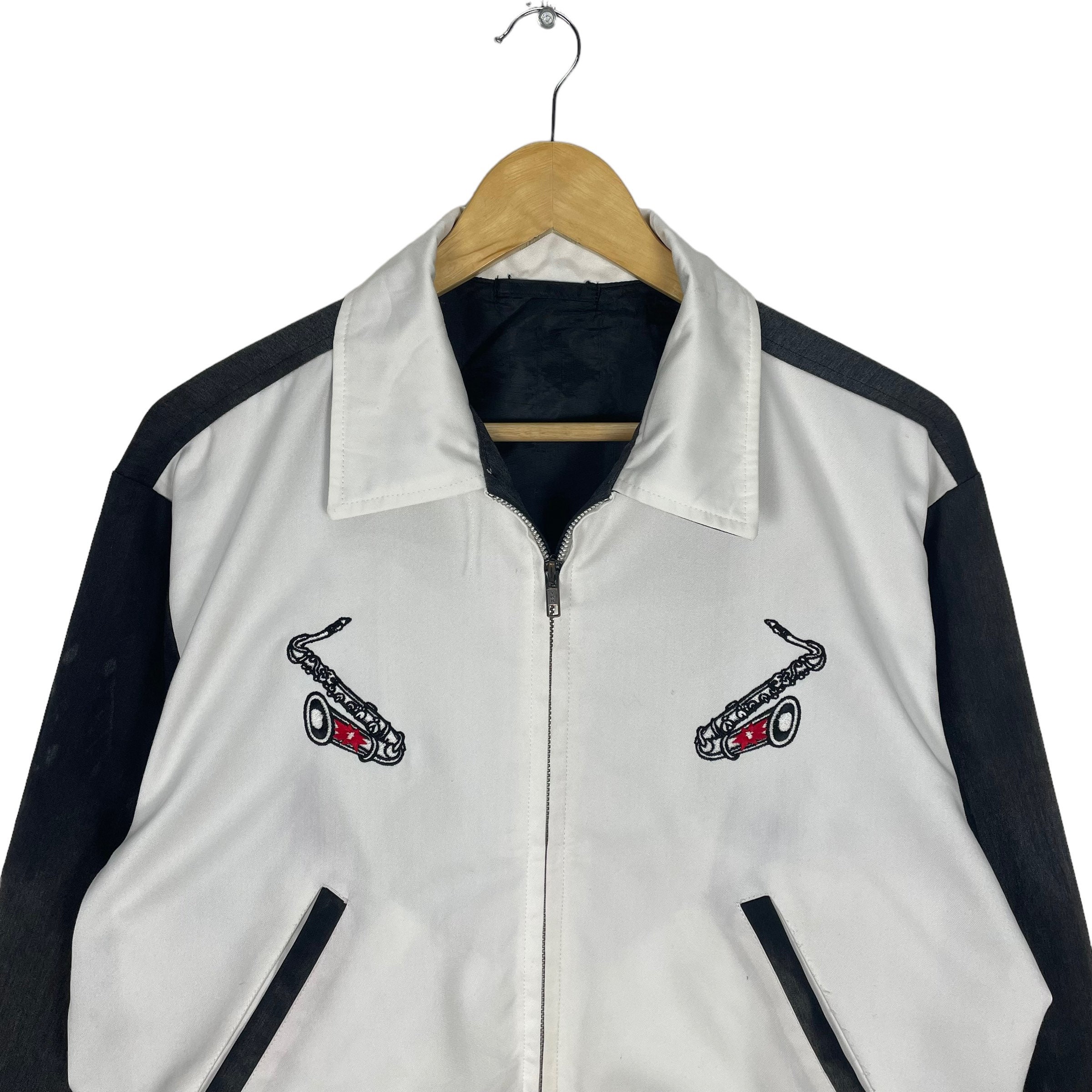 90s Stray Cats Acid Wash Zipper Jacket - Rockabilly Rock N Roll