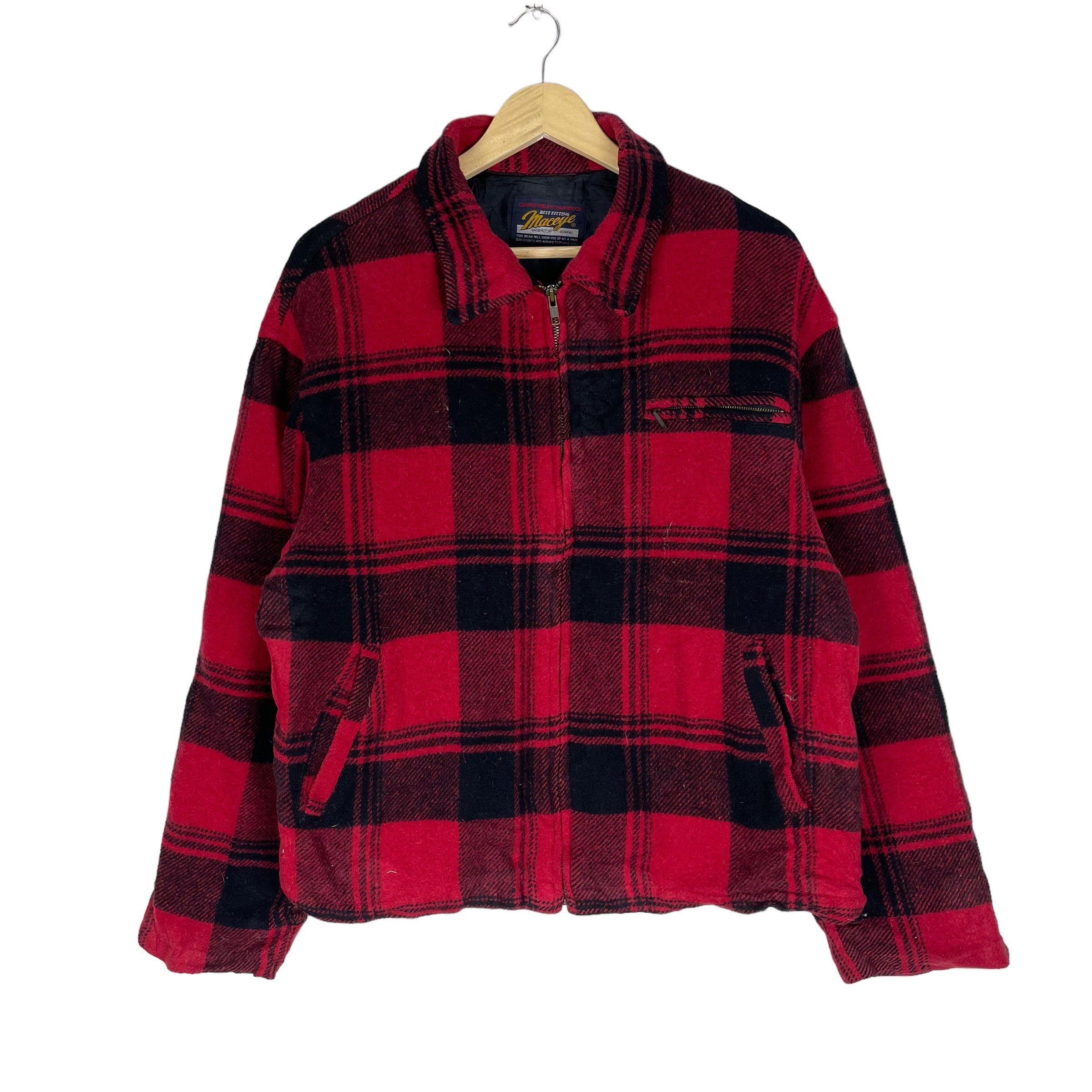 Vintage 90s Maceye Red Shadow Tartan Plaids Japan Fashion 