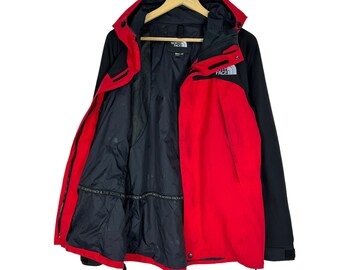 The North Face Goretex Jacket Hoodie Windbreaker Zip Red Colour