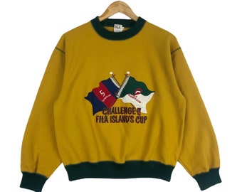 Sudadera FILA Golf Island Cup Biella Italia con cuello redondo, estilo urbano, talla pequeña