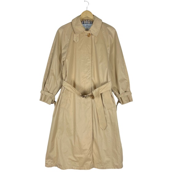 Vintage 90s AQUASCUTUM Trench Coat Jacket Inside … - image 1