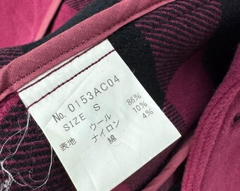 HYSTERIC GLAMOUR Japan Double Collar Wool Jacket Zipper Bikers Red