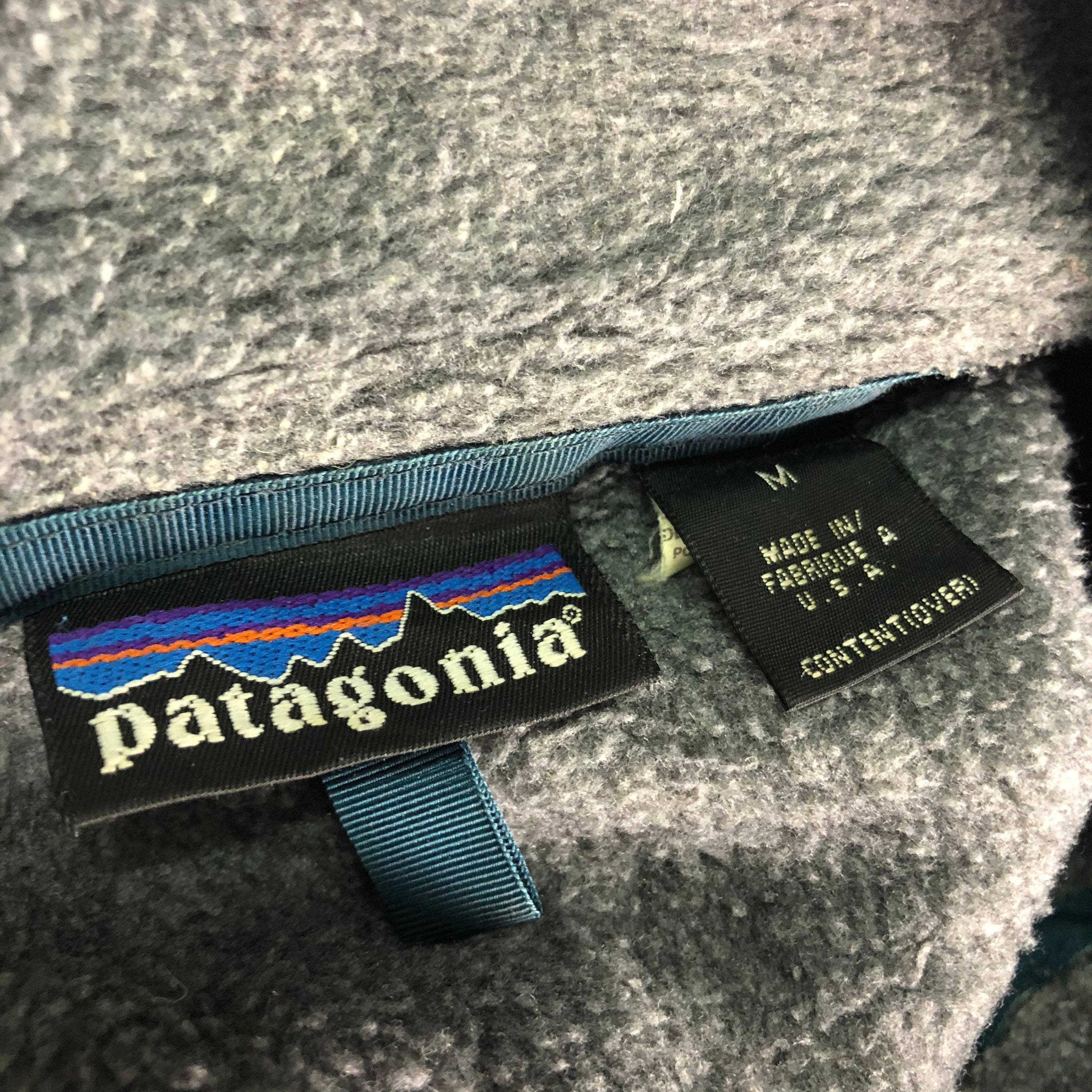 Vintage 90s PATAGONIA Fleece Zipper Jacket Pattern Fashion Grey Colour ...