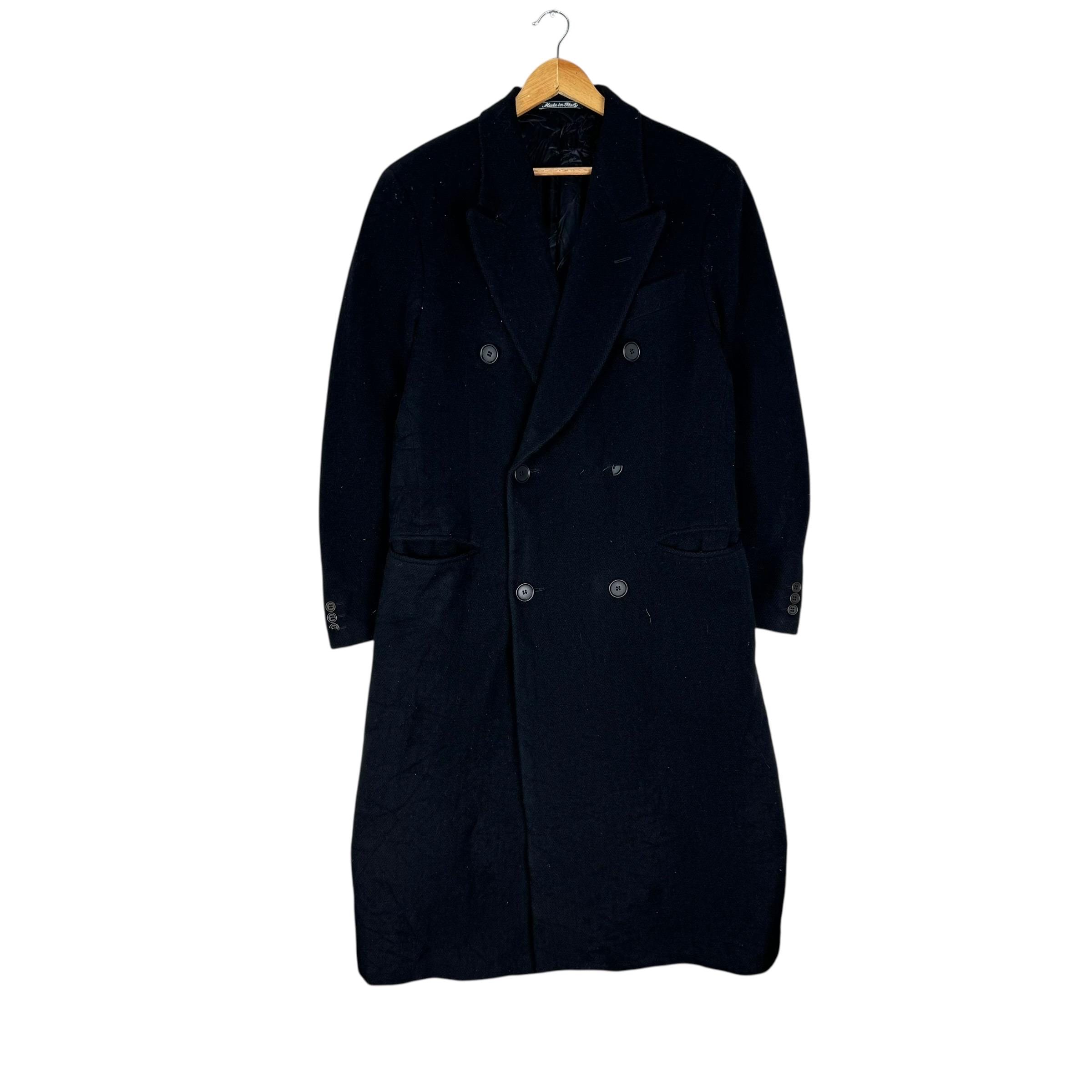 90s Giorgio Armani Wool Double-Breasted Tailored Jacket, Black