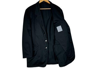 Chaqueta negra de algodón Signature de Yohji Yamamoto Pour Homme SS2003 - Talla M