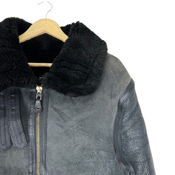 Vintage Avirex B3 Sheepskin Leather Bomber Jacket - US Army