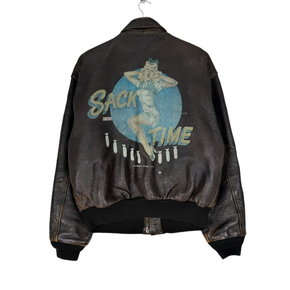 Vintage 80s AVIREX Type A2 Sack Time Leather Flyers Bomber Jacket Air Force Brown Colour Size Small - Etsy Vintage 80s AVIREX Type A2 Sack Time Leather Flyers Bomber Jacket Air Force Brown Colour Size Small - Etsy