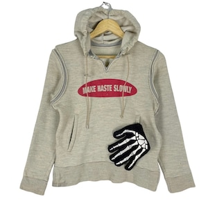 Vintage 90s UNDERCOVER AW99 Make Haste Slowly Small Parts Hoodie Sweatshirt Size Small