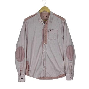 Napapijri Elbow Patchwork Button Up Skjortor Rosa Färg Storlek Stor