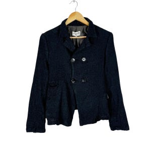 Vintage 90s Comme des Garçons Wool Jacket, Rei Kawakubo Designer, Size Medium