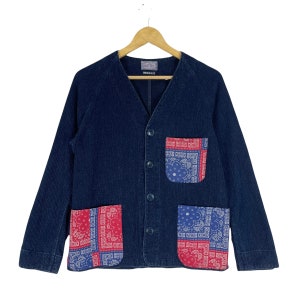 BLUE BLUE Japan Jacket Japanese Designer Bandana Paisley Blue Indigo Colour Size Small