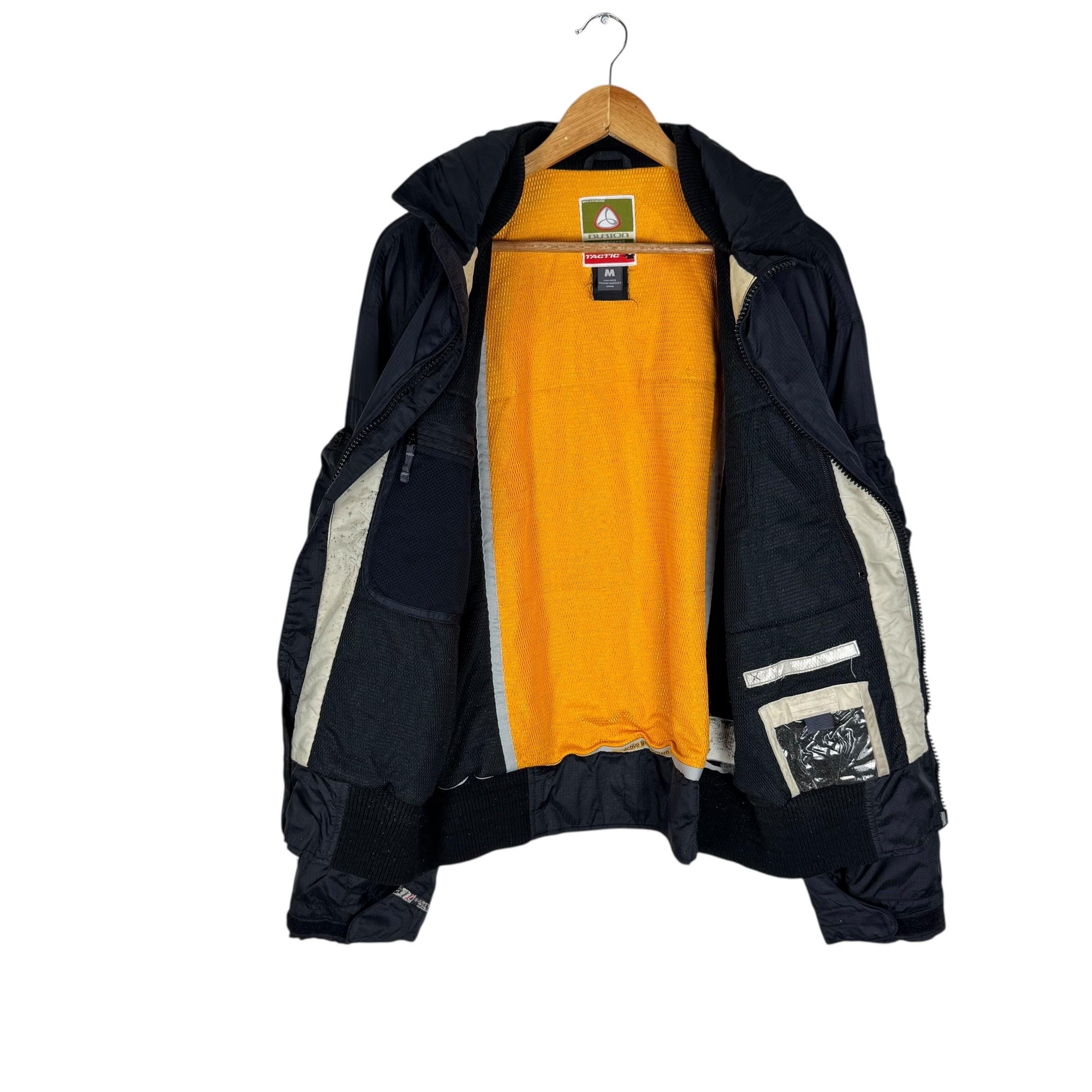 Vintage 90s Burton Tactic Snowboard Ma-1 Bomber Jacket Black