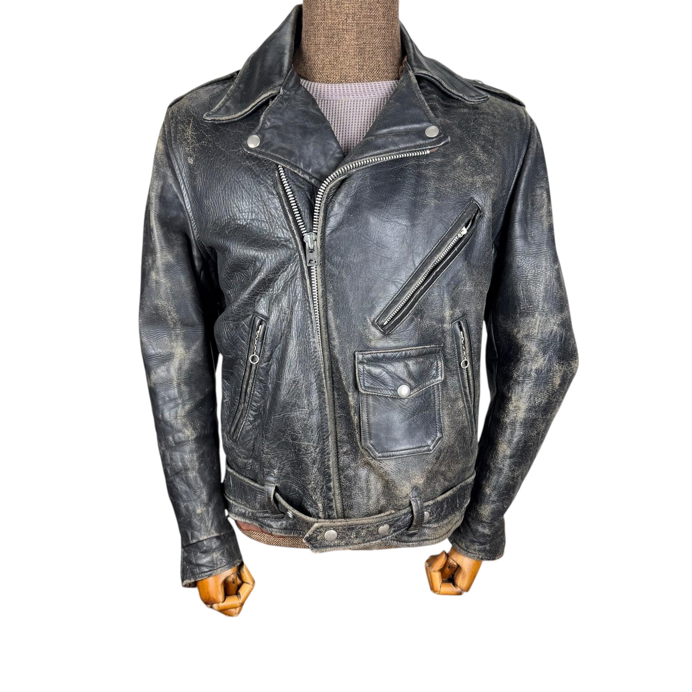 1950s Studded Leather Jacket - Etsy