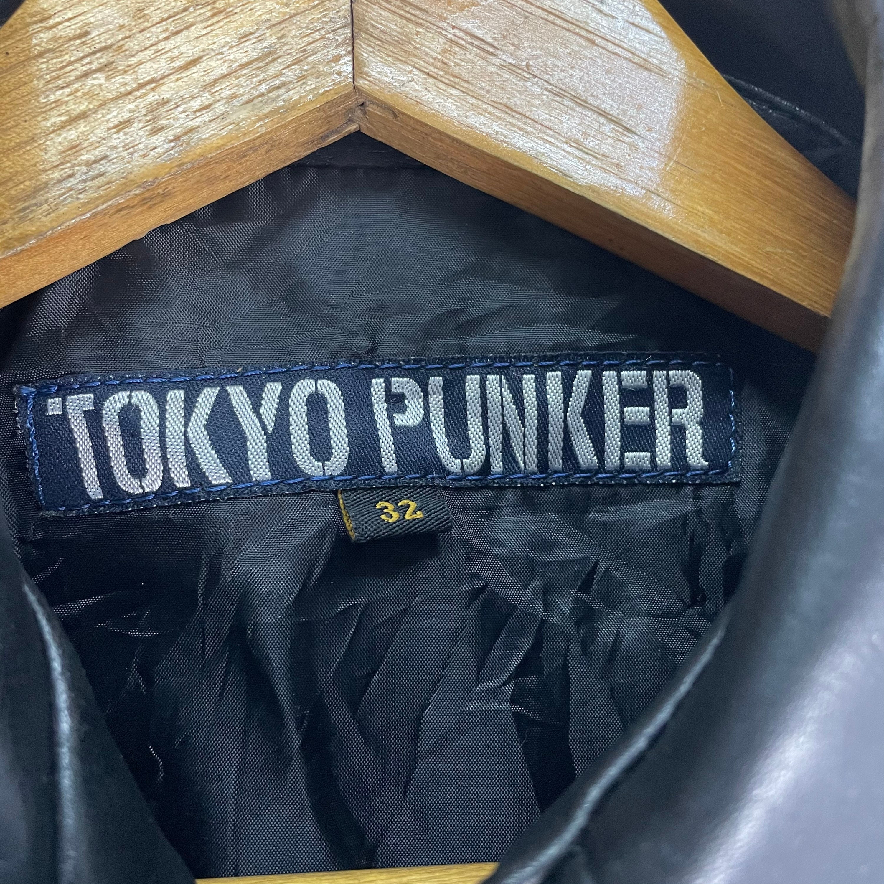 TOKYO PUNKER Rockabilly Leather Double Collar Zipper Jacket TOKYO PUNKER Rockabilly Leather Double Collar Zipper Jacket