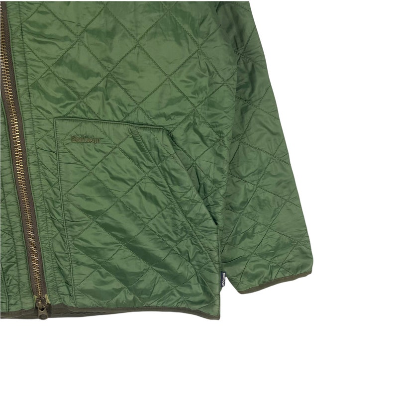 BARBOUR Polar Quilts Guilted Jacket Zipper Down Winter Ski Hiking Fashion Style Green Colour Size Large image 8