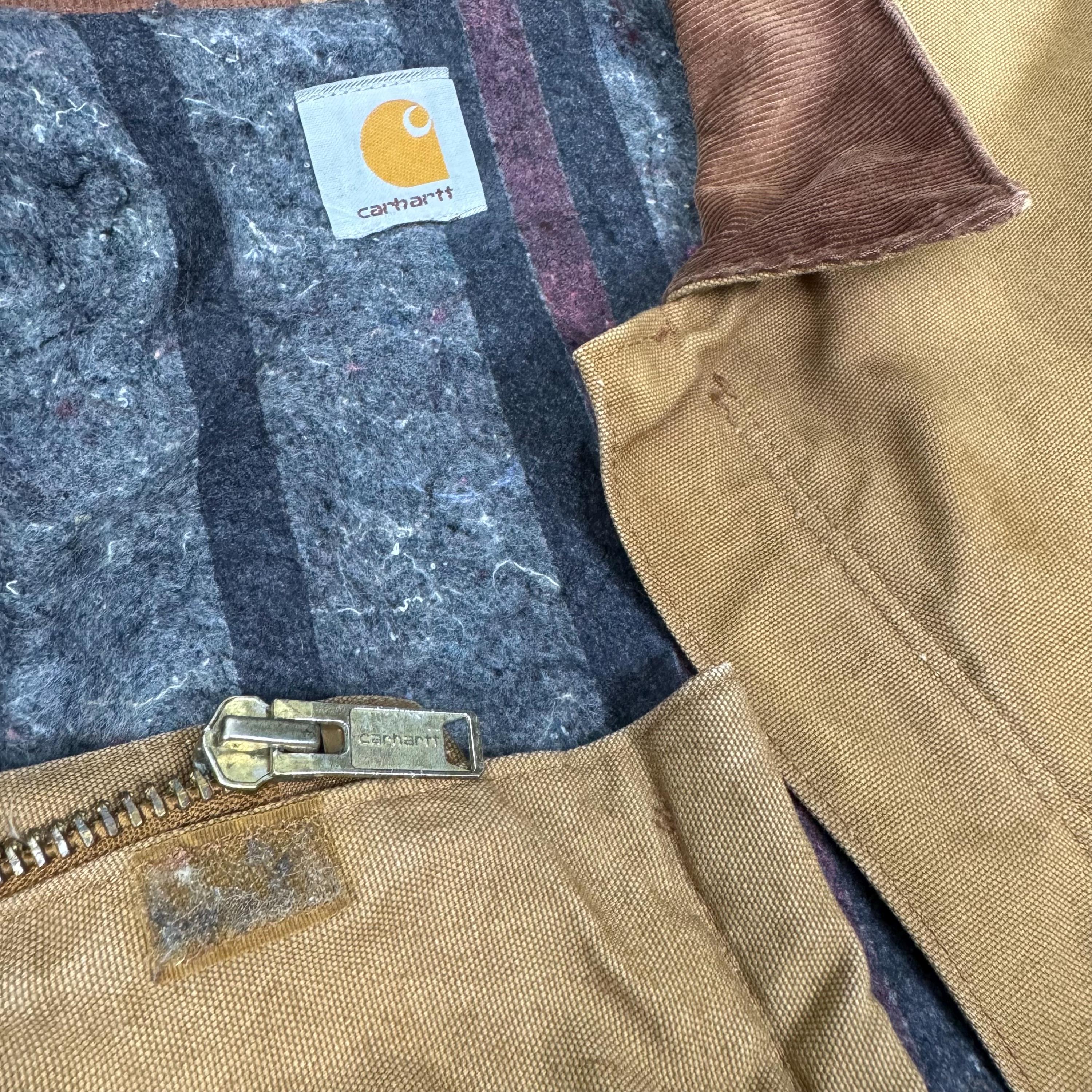 Vintage 90s CARHARTT Chore Duck Camvas Jacket Workwear Jeans Brown