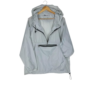 Vintage 90s Bitch Skateboard Hoodie Anorak Half Zip Light Jacket Grey Colour Size Large