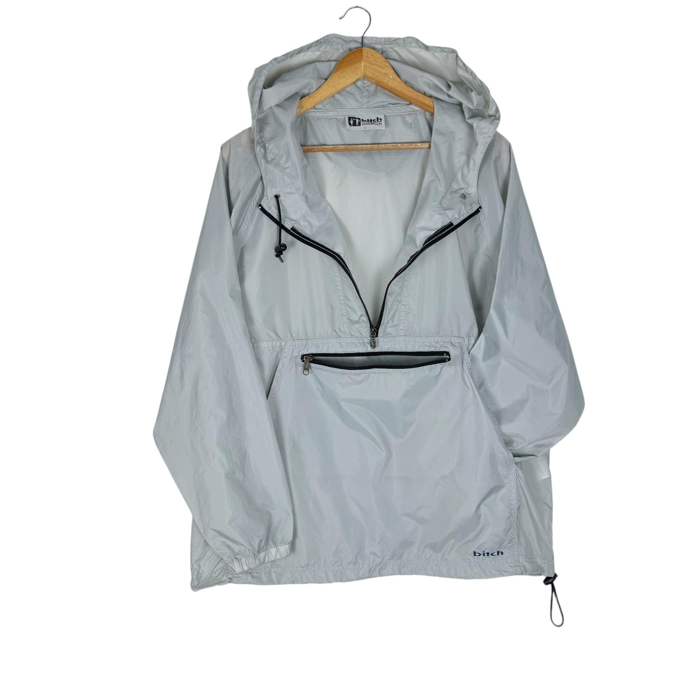 Vintage 90s Bitch Skateboard Hoodie Anorak Half Zip Light Jacket