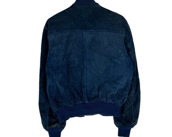 【 Schott】SuedeBomberJacket 70s USA製IDEAL Vintage 90s SCHOTT NYC Suede Leather Jacket Blue Colour Size 42 - Etsy