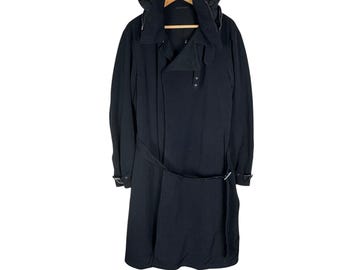 Vintage 90s Armani Collezioni Double Collar Trench Coat, Archival Jacket, Size S