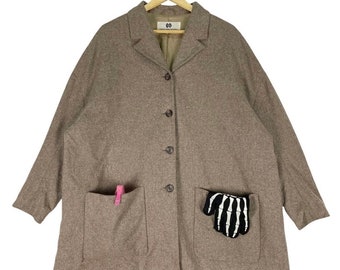 Kurtka wełniana DRIES VAN NOTEN, lekka, designerska, luksusowa, w kolorze brązowym, rozmiar M