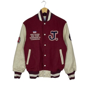 Vintage 90s J Press Varsity Japan Leather Jacket Red Colour Size Small