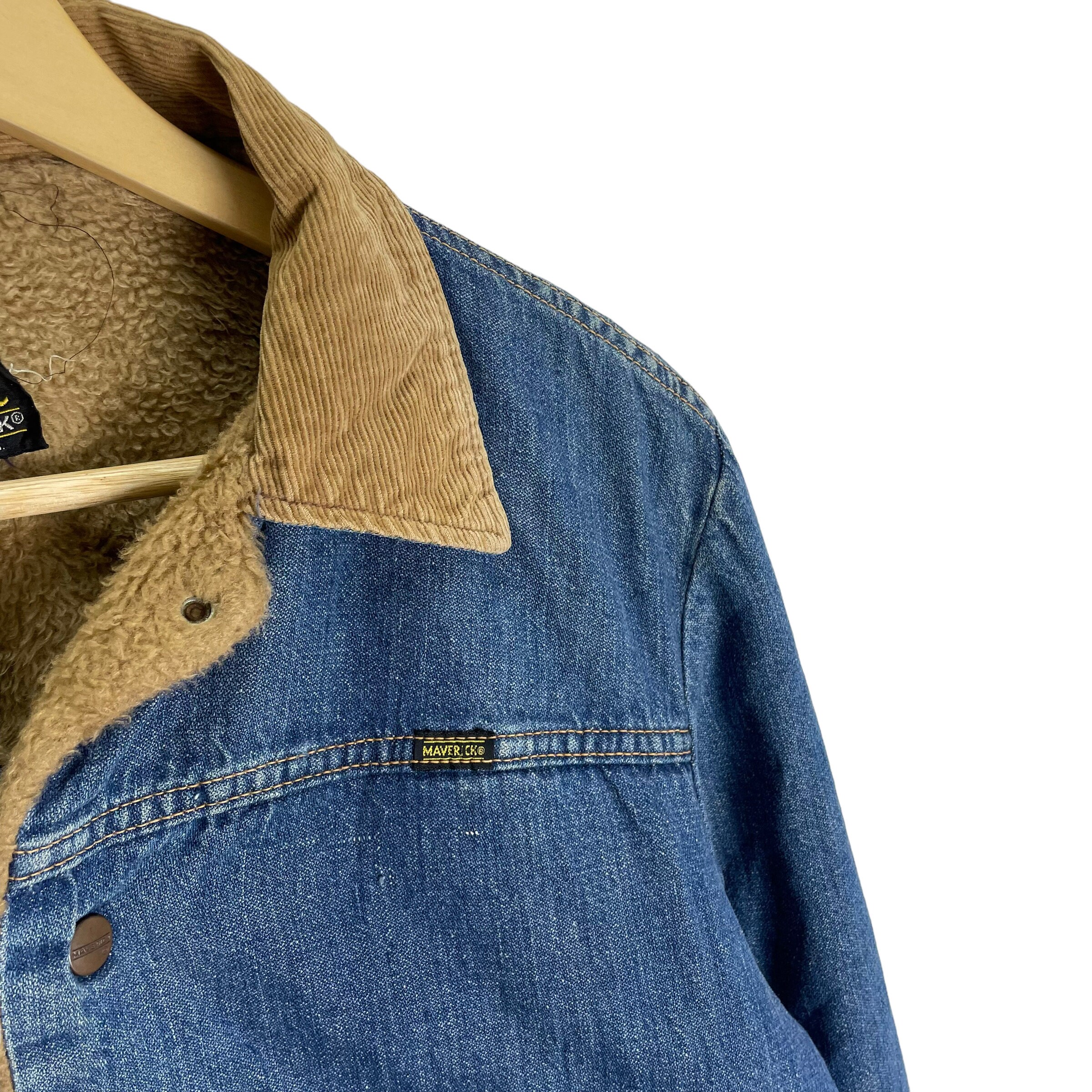 Vintage 70s Maverick Blue Bell Denim Jacket: Sherpa Corduroy