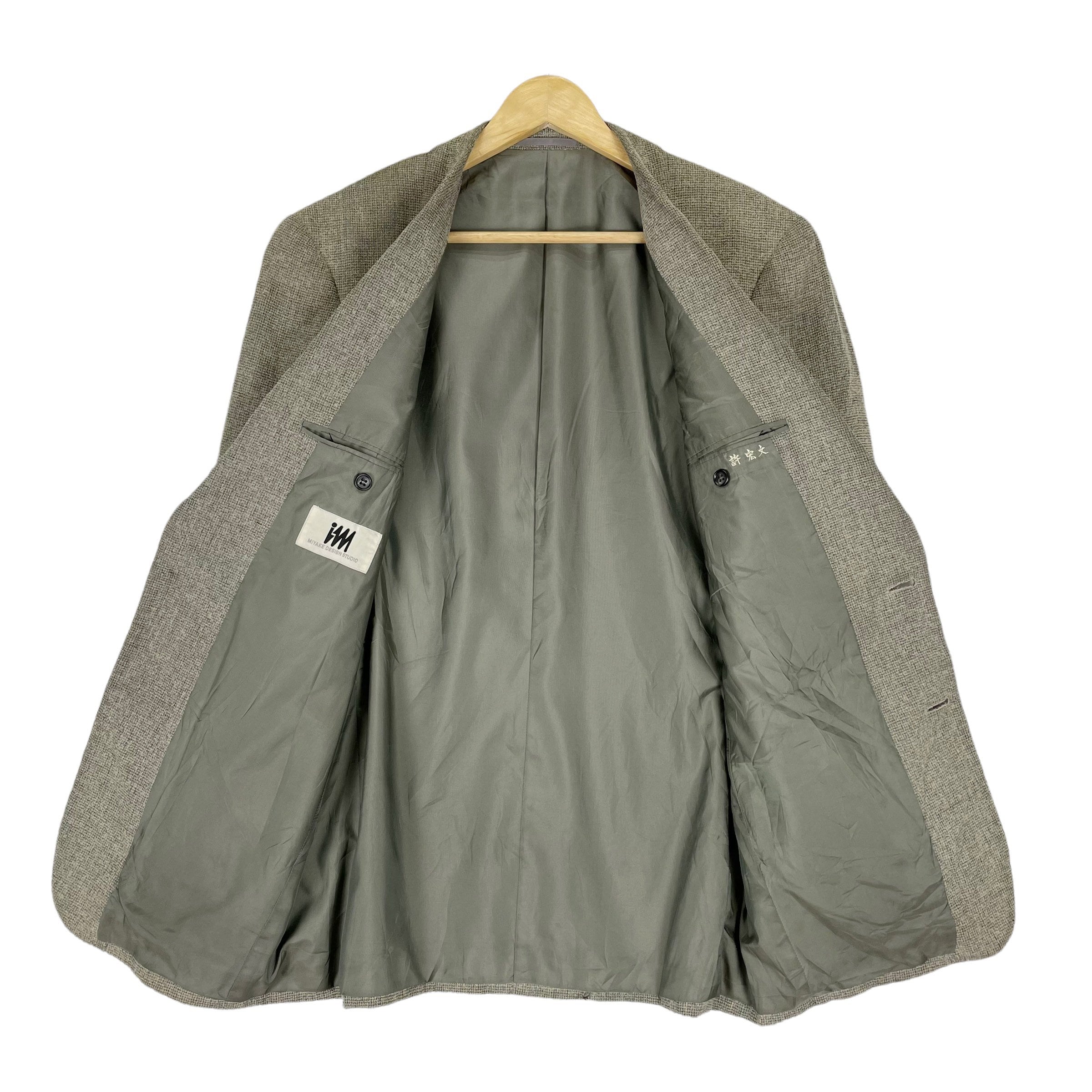 IM Product by Issey Miyake Blazer Japan Designer Fashion Wool Grey