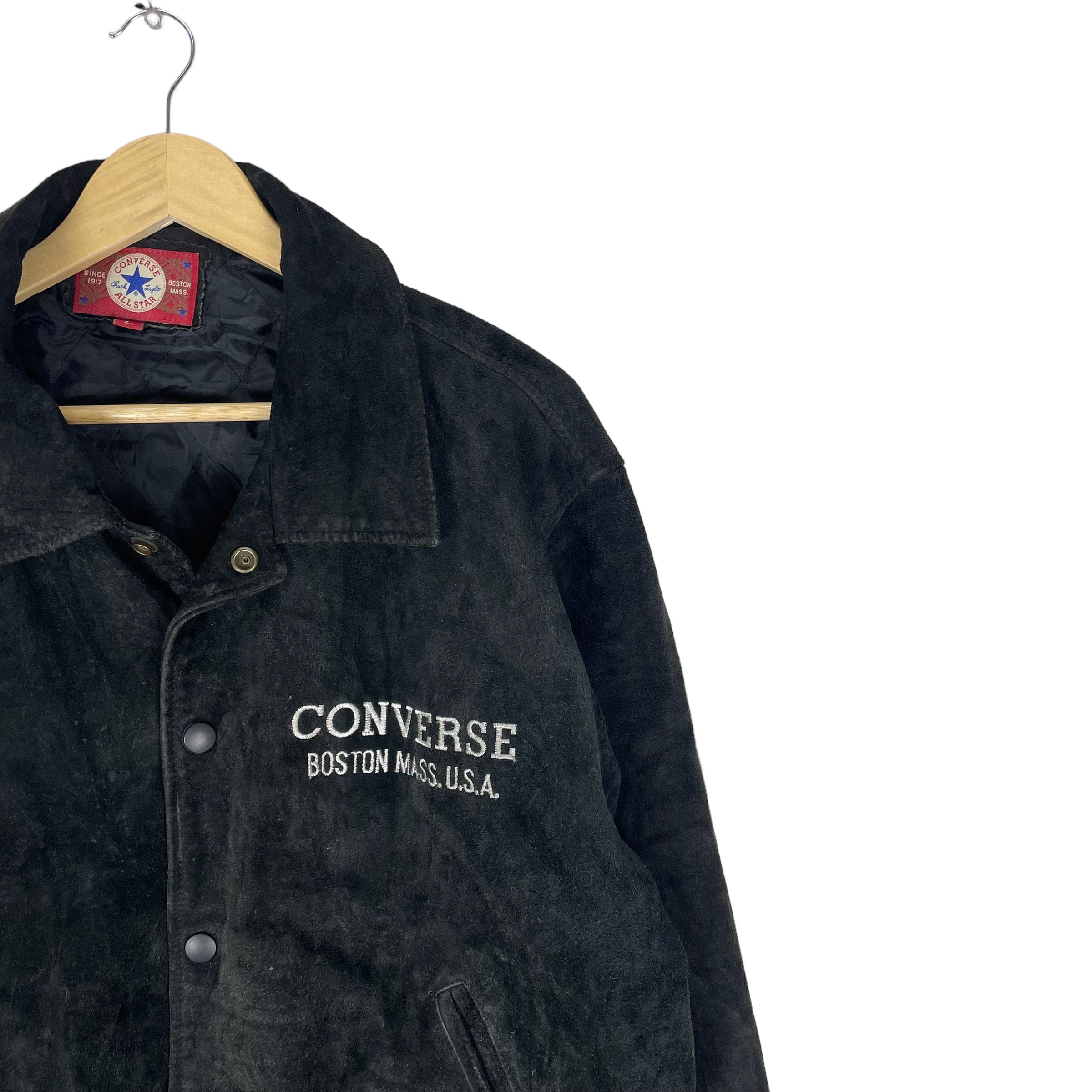 90s vintage スタジャンCONVERSE ALL STAR 豚革 Vintage 90s Converse All Star Pig Skin Leather Varsity
