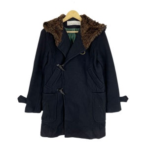 Sunao Kuwahara Wool Duffle Coat with Faux Fur Hoodie - Size Medium