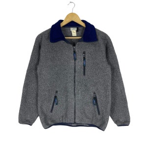 Vintage 90er Jahre LL BEAN Fleece Sweatshirt Reißverschluss Grau Mountain Kleidung Jacke Größe S
