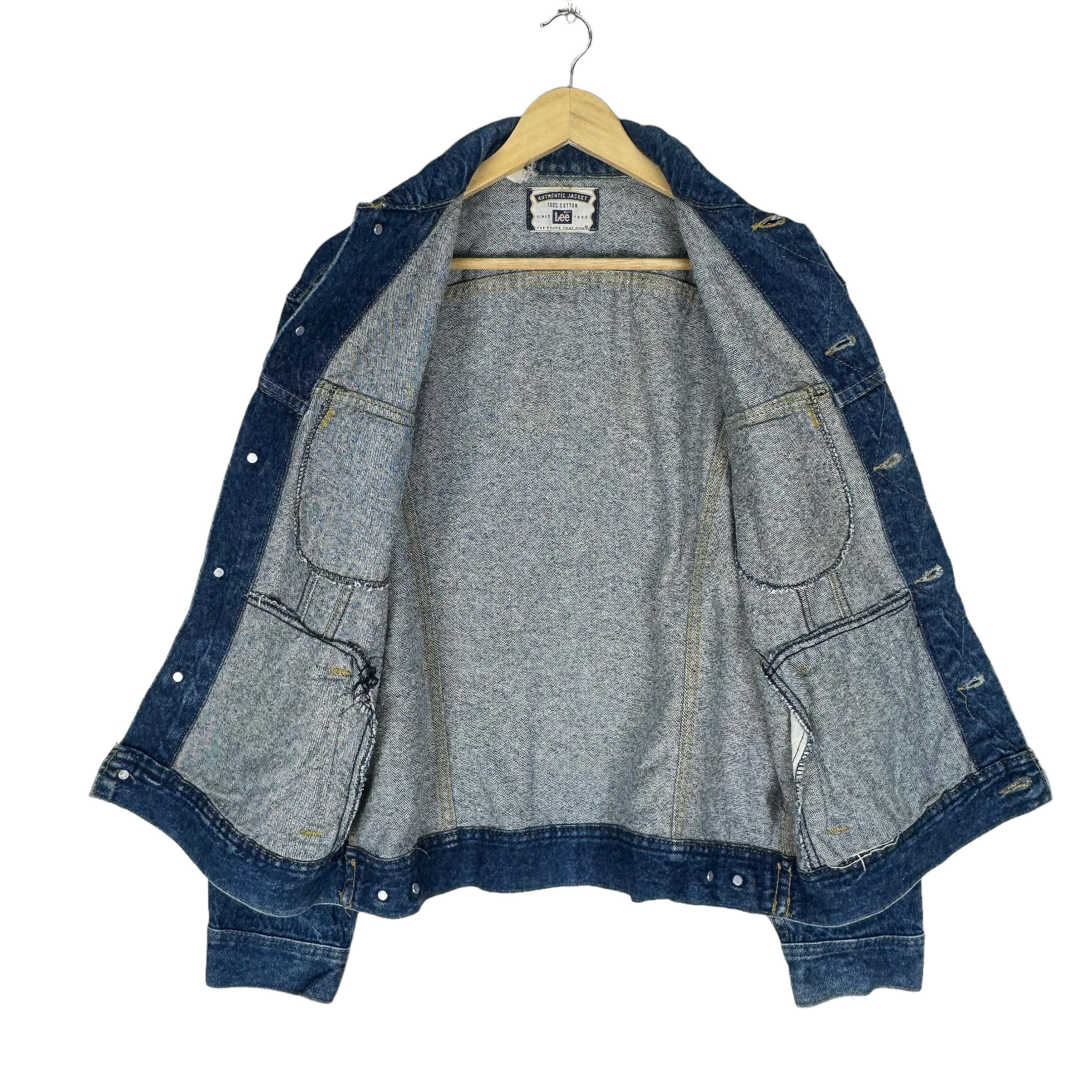 Vintage 90s Lee Trucker Workwear Jeans Type 3 Jacket Blue