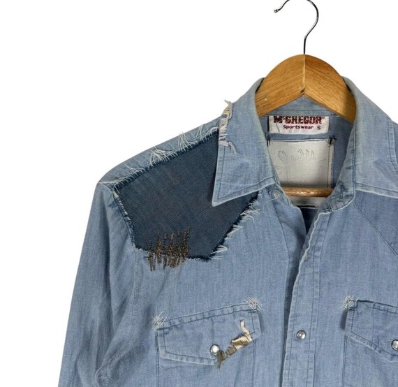 Vintage 90s McGregor Patchwork Flannel Western Sh… - image 2