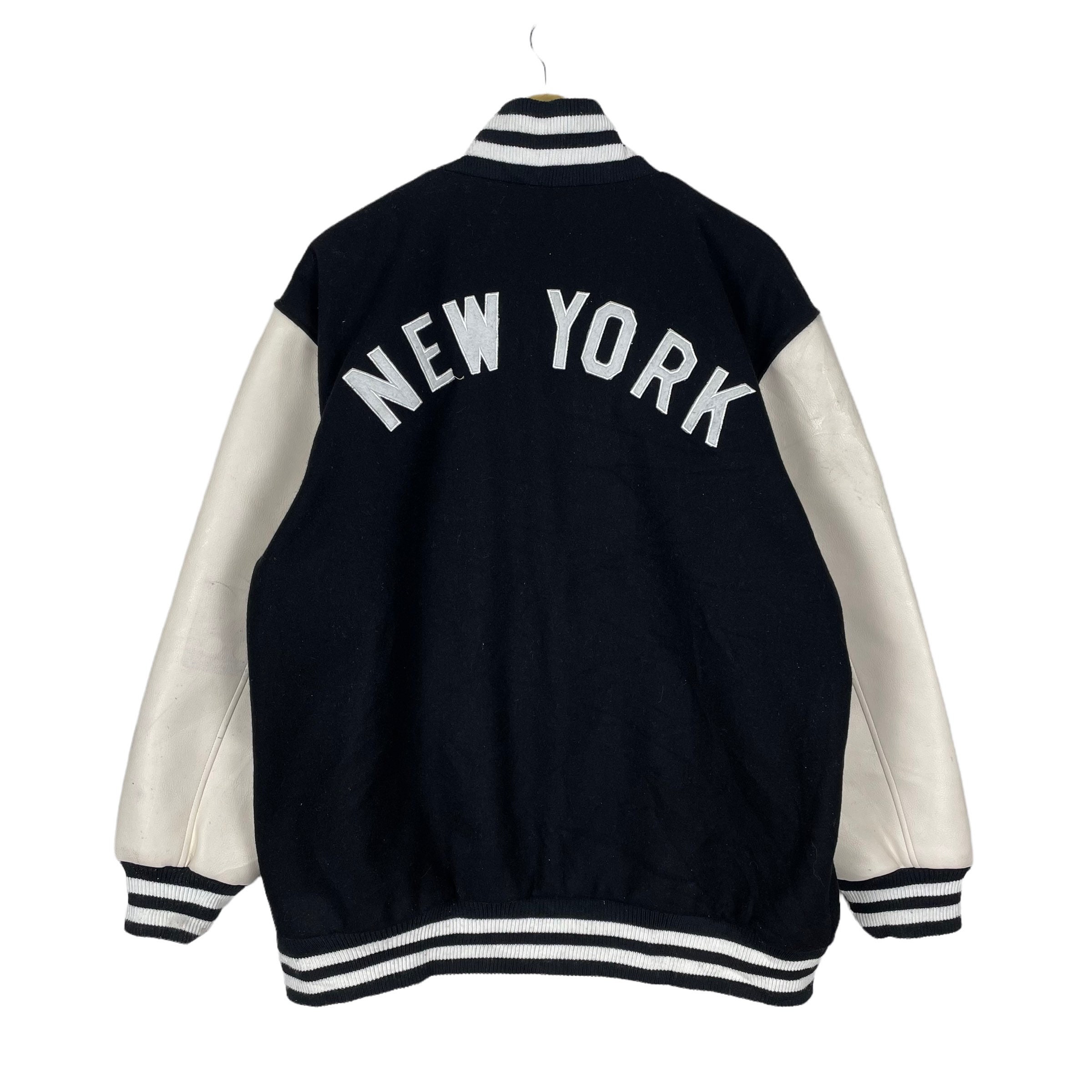 Vintage 90s New York Yankees Varsity Not Leather Sleeve Jacket - Etsy