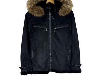 Vintage Schlüssel Faux Fur Lined Gothic Moto Jacket – Japan-german