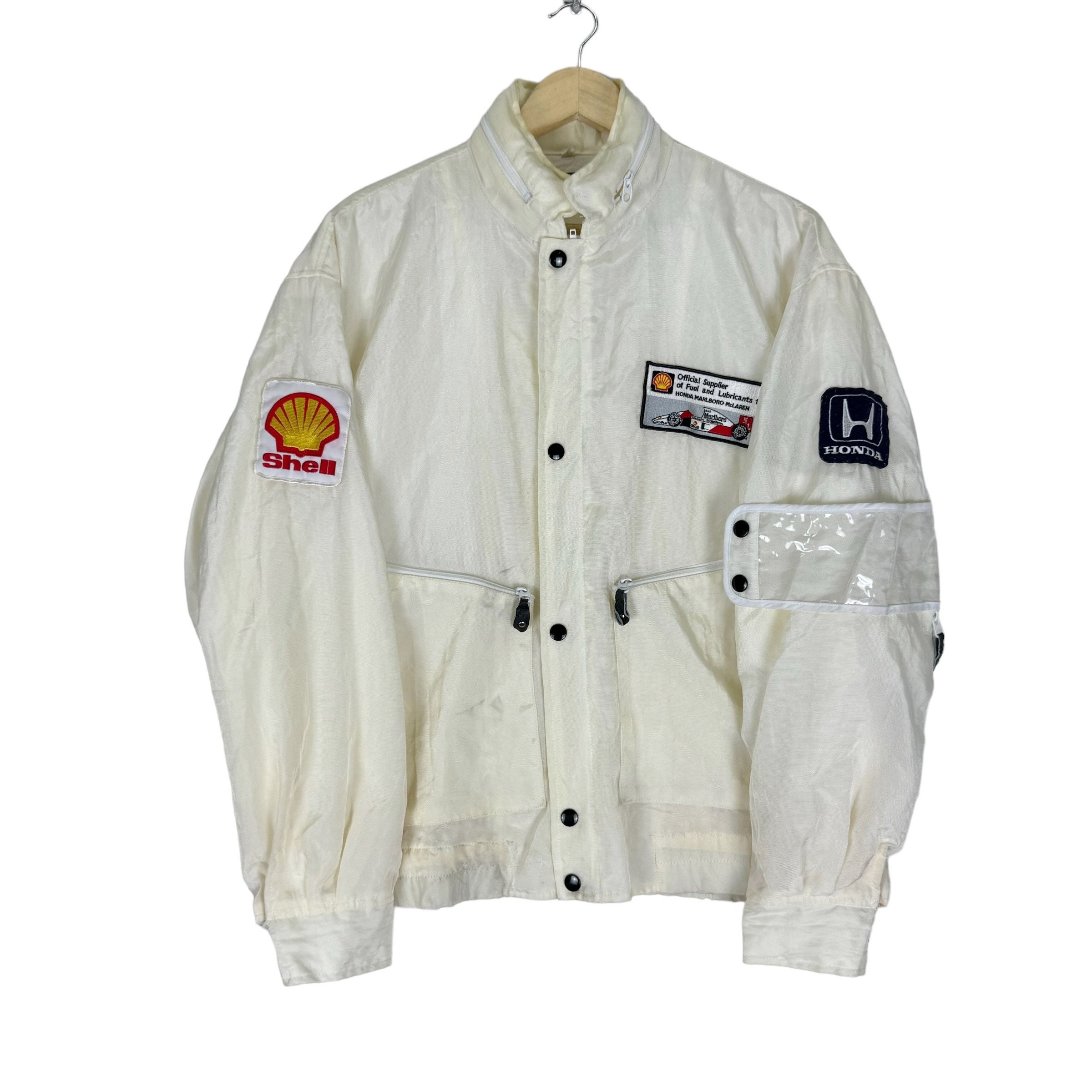 Vintage 80s Honda Shell Mclaren Formula 1 Racing Team Mugen Bomber 
