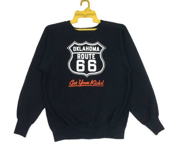 Vintage 90s Route 66 Oklahoma Sweatshirt Big Logo… - image 1