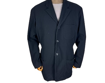 Vintage 80s Yohji Yamamoto Wool Blazer Coat - Black, Size Medium