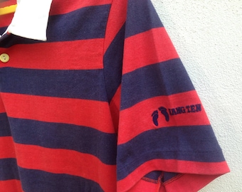 Vintage Hang Ten Striped Shirt: 70s/80s Surf Skate Tee, USA Made, Size M