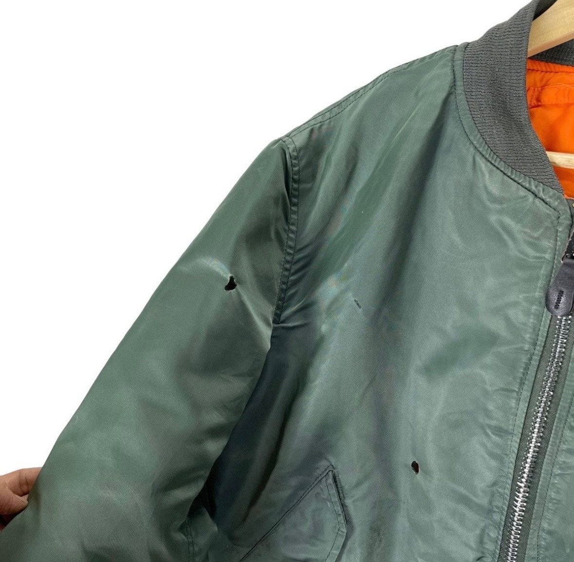 ALPHA INDUSTRIES Reversible Flight MA-1 Bomber Jacket Green