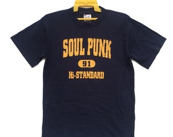 Vintage 90s Hi-Standard Tshirt | Hi Standard Soul Punk Band Tee Clothing Size Medium