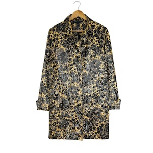 Marc Jacobs Over Print Flowers Women Long Jacket Size Large