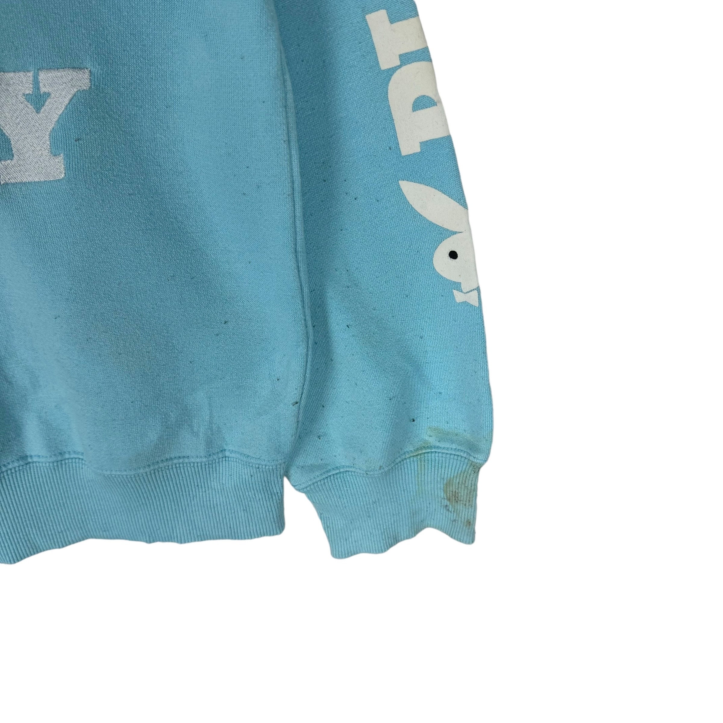 PLAYBOY Sweatshirt Big Bunny Blue Colour Sweater Crewneck