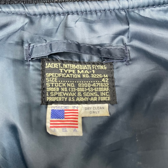 Vintage I Spiewak MA-1 Bomber Jacket: US Air Force, Size Large - Etsy