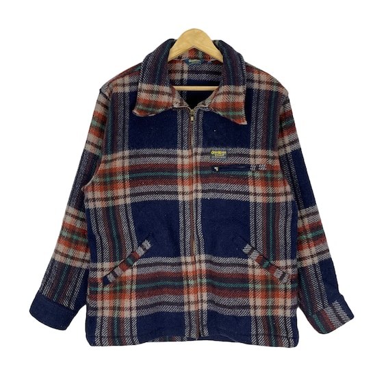 Vintage 90s Oshkosh Bgosh Flannel Zipper Plaids Multicolour Jacket