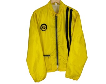 Vintage 60s Yamaha Racing Windbreaker Jacket Yellow - Size (L)